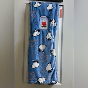 Peanuts ❤️SNOOPY face & Hearts Throw Pet ** Blanket Blue 60 x 70" NWT